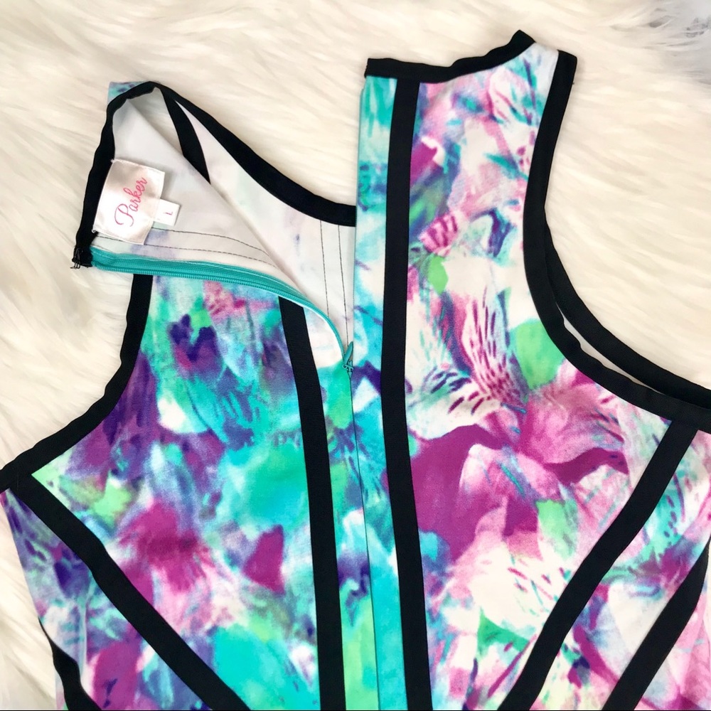 P A R K E R : “Shelby” Printed Contrast Dress View 6